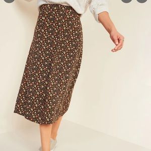 Old Navy Midi Slip Skirt Floral Print High Waisted